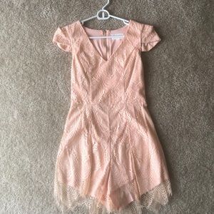 Pink lace romper